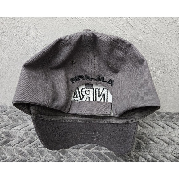 NRA Logo Hat Cap Gray Black Embroidered Gun Adjustable - Picture 8 of 9